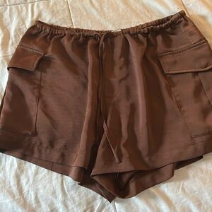 Brown Satin Shorts 🤍 3/$25 🤍